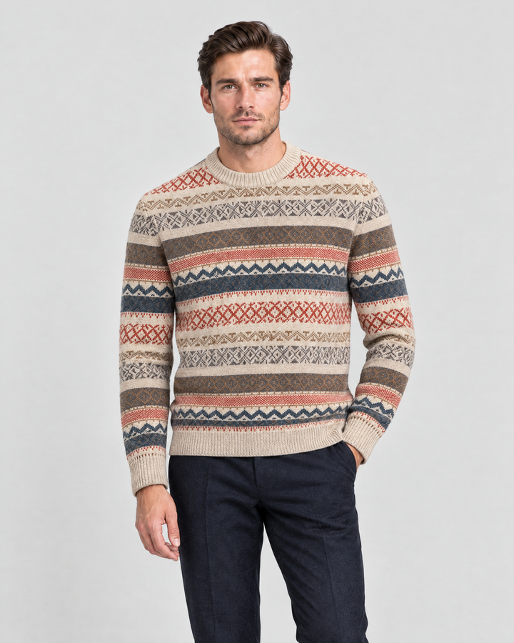 Bloomsbury Fair Isle jumper, Ecru Multi, studio