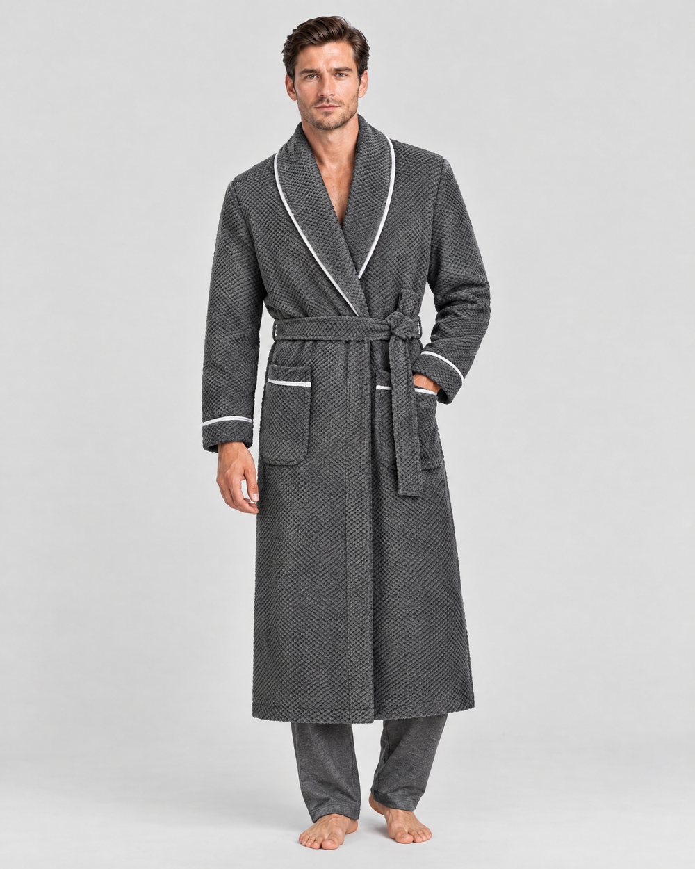 Chelsea dressing gown in Charcoal