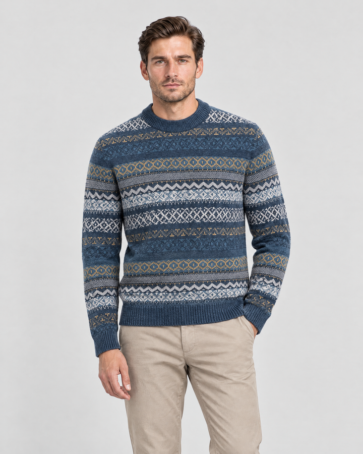 Bloomsbury Fair Isle jumper, Blue Multi