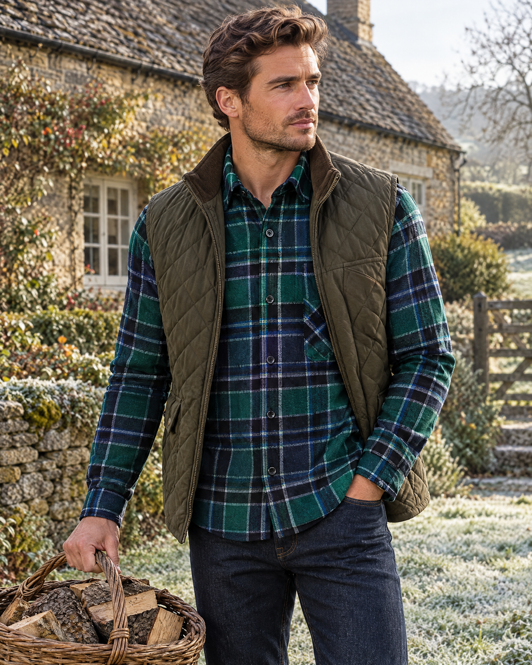 Islington flannel shirt in Blackwatch in the Cotswolds