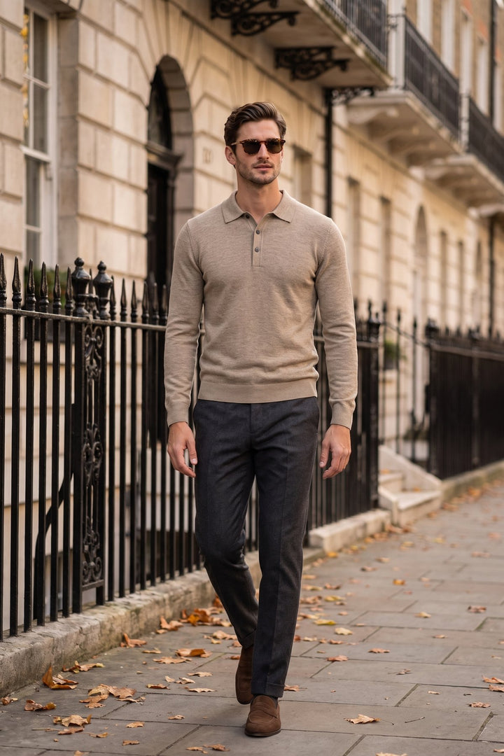 The Aldwych Knitted Polo styled in London