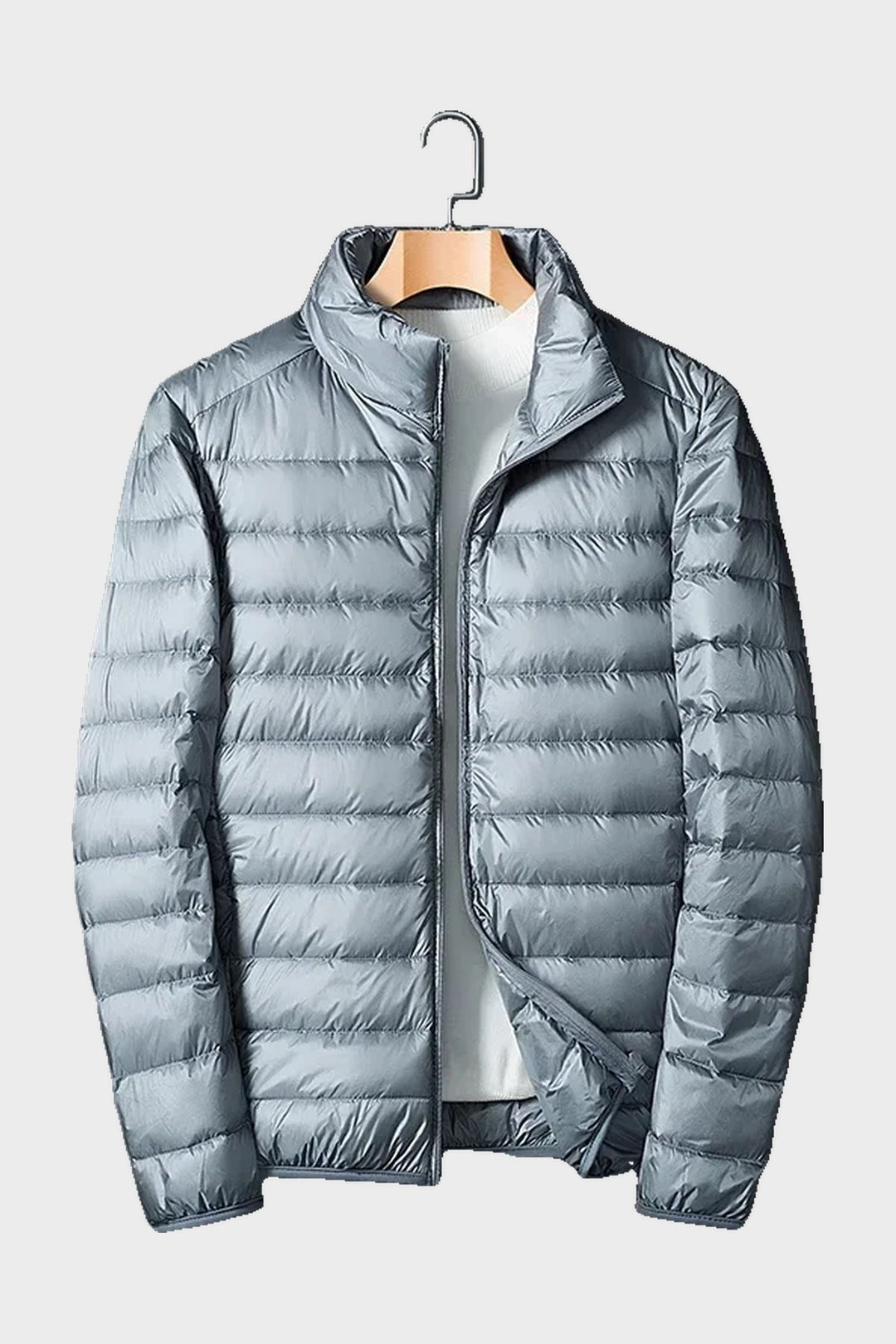 The Arlington Down Jacket in Stone Grey