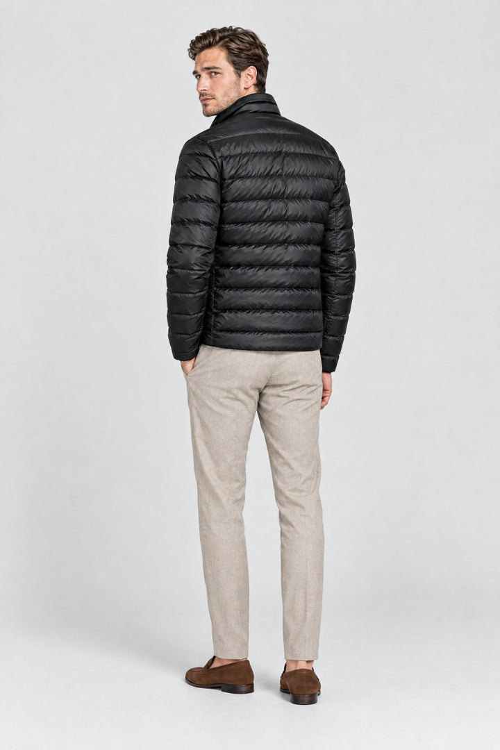 The Arlington Down Jacket in Black, back view