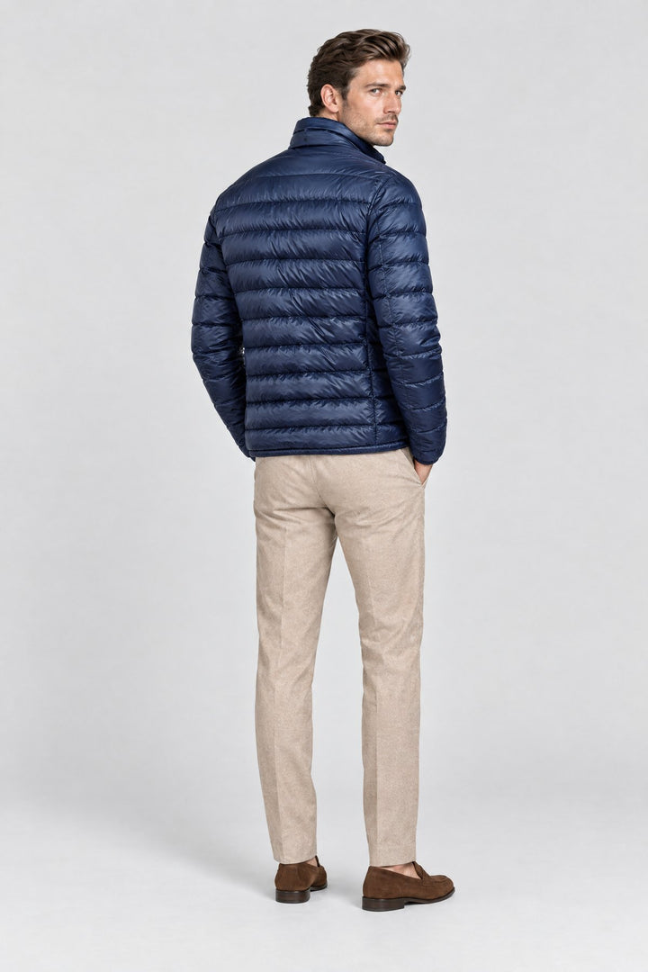 The Arlington Down Jacket in Navy, back view