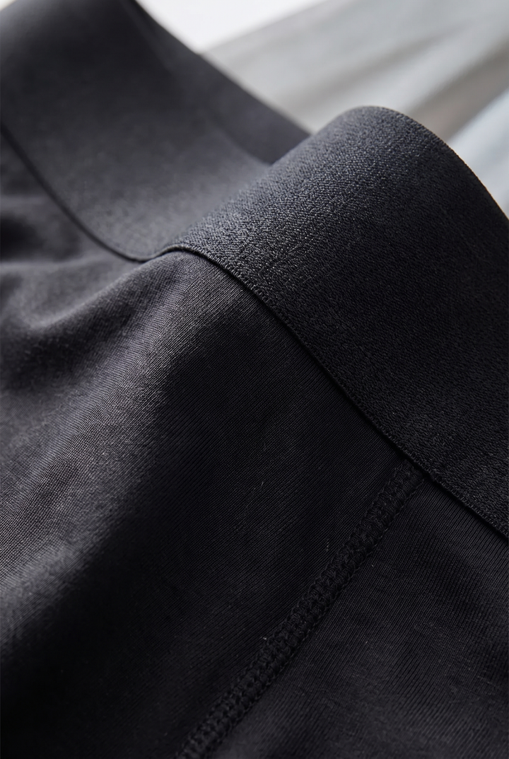 Close-up of the soft bamboo fabric and plain comfort waistband