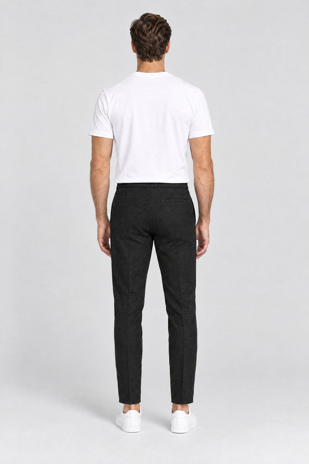 The Battersea Waffle Jogger in Black, back view