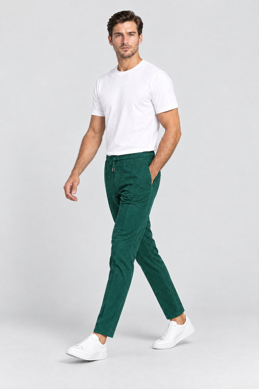 The Battersea Waffle Jogger in Forest, side view