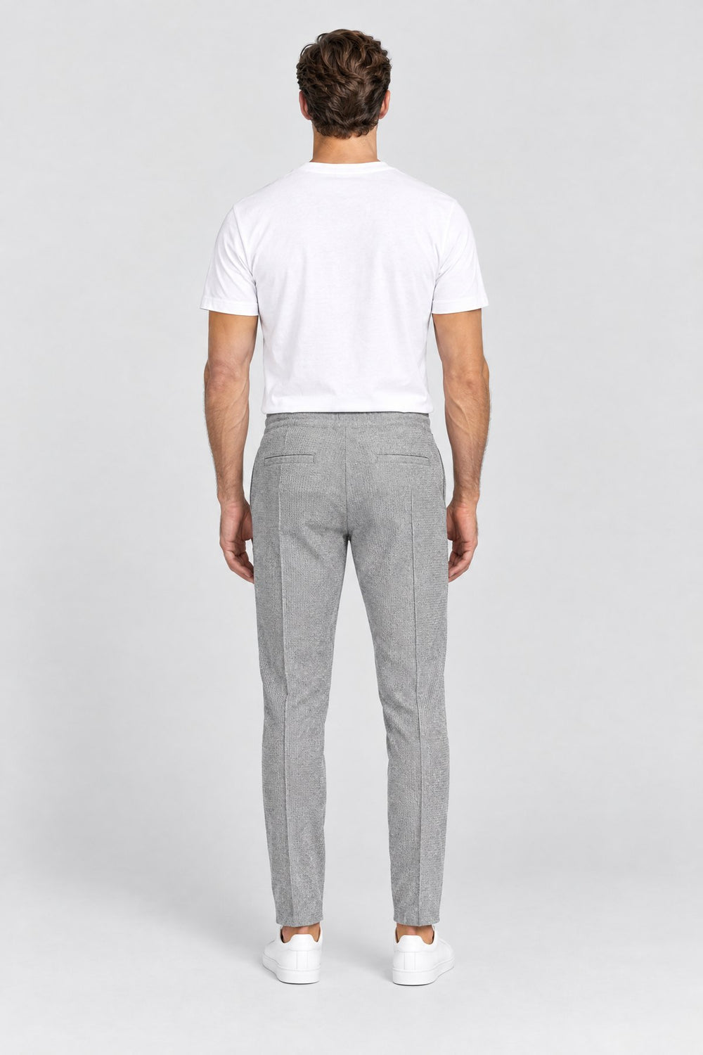 The Battersea Waffle Jogger in Grey Marl, back view