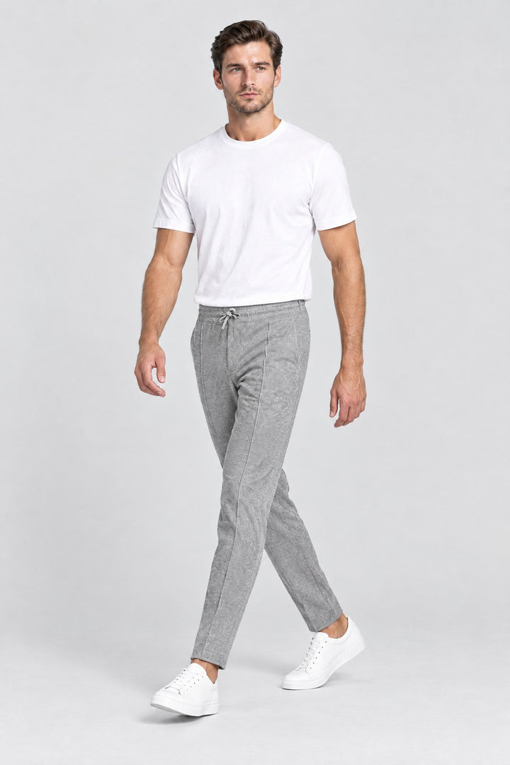 The Battersea Waffle Jogger in Grey Marl, side view