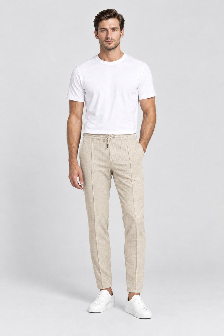 The Battersea Waffle Jogger in Stone, on model