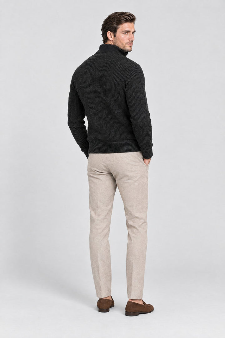 The Belgrave Quarter-Zip in Black, back view