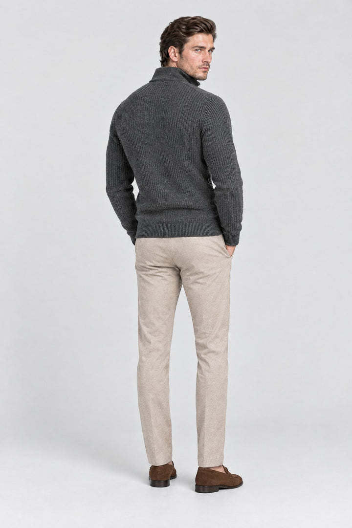 The Belgrave Quarter-Zip in Charcoal, back view