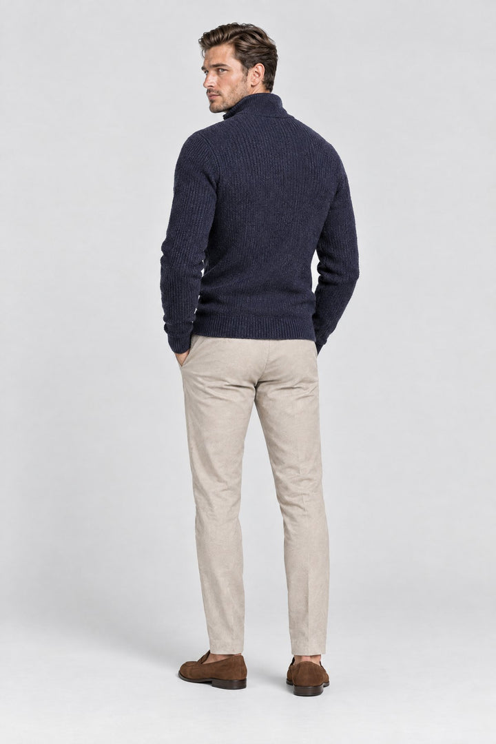 The Belgrave Quarter-Zip in Navy, back view