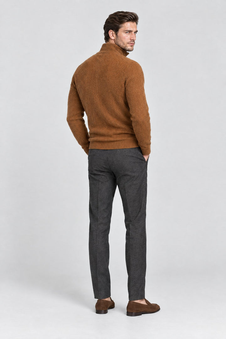 The Belgrave Quarter-Zip in Tobacco, back view