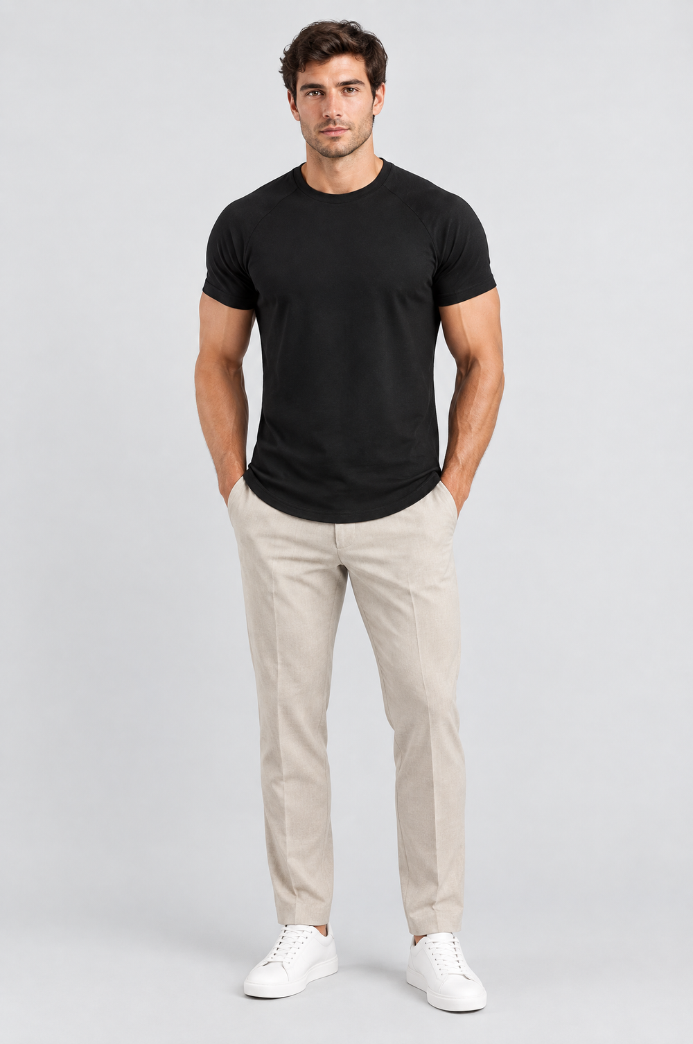 Men's Muscle Fit Cotton T-Shirt in Black – The Bethnal by WARDLEY