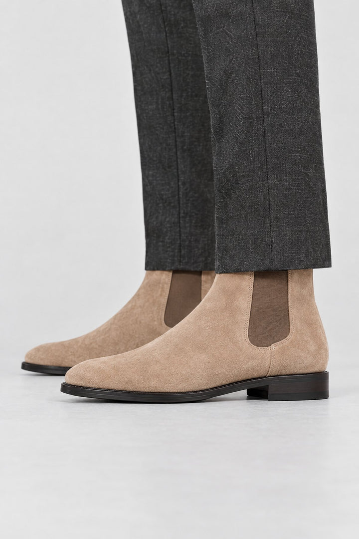The Bond Street Chelsea Boot in Sand, side view