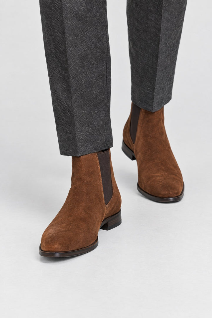 The Bond Street Chelsea Boot in Tobacco, close-up