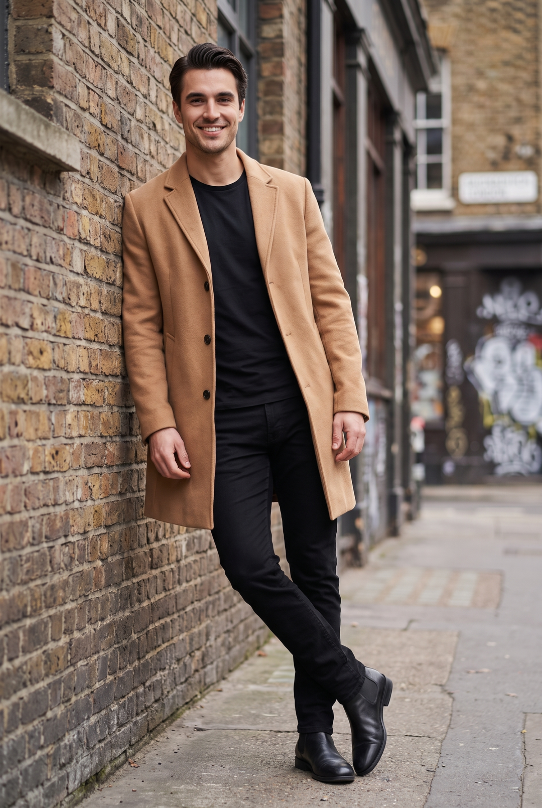 The Brick Lane Slim Black Jean styled in London