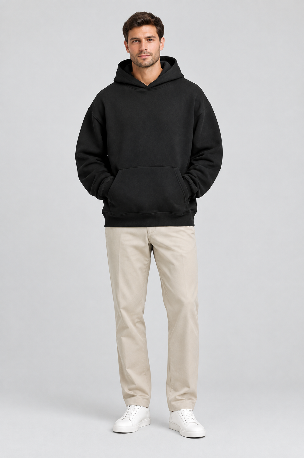 Men's Oversized Heavyweight Hoodie in Black – The Brockley by WARDLEY