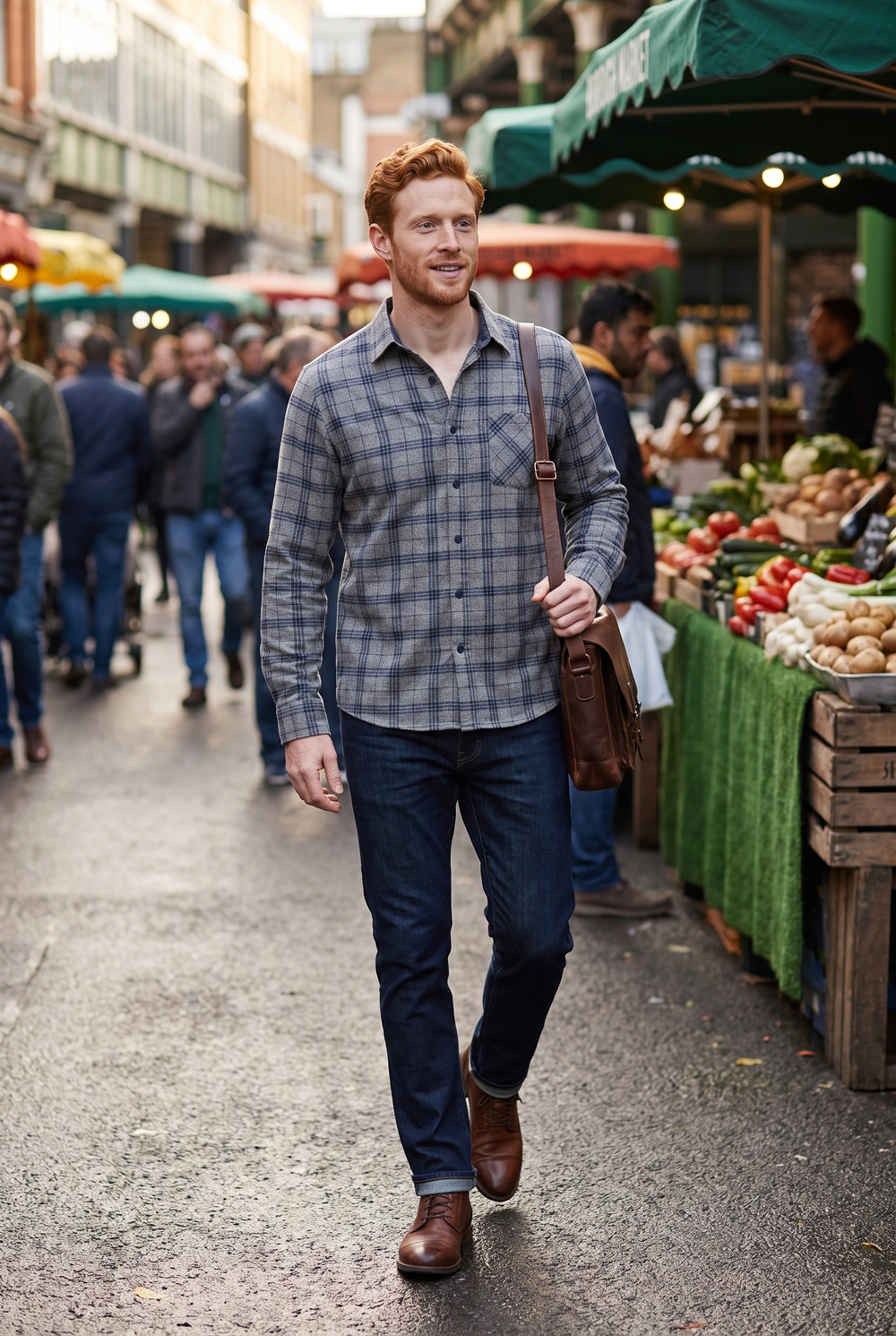 The Camberwell Fleece-Lined Check Shirt styled in London