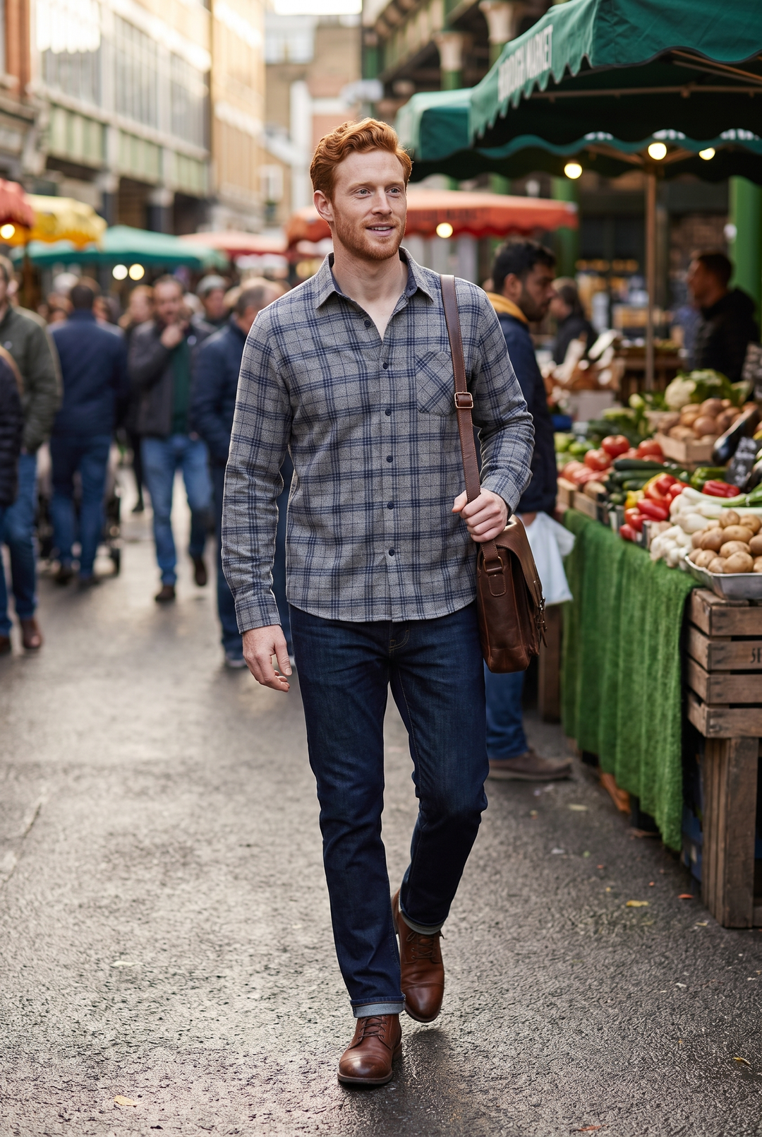 The Camberwell Fleece-Lined Check Shirt styled in London