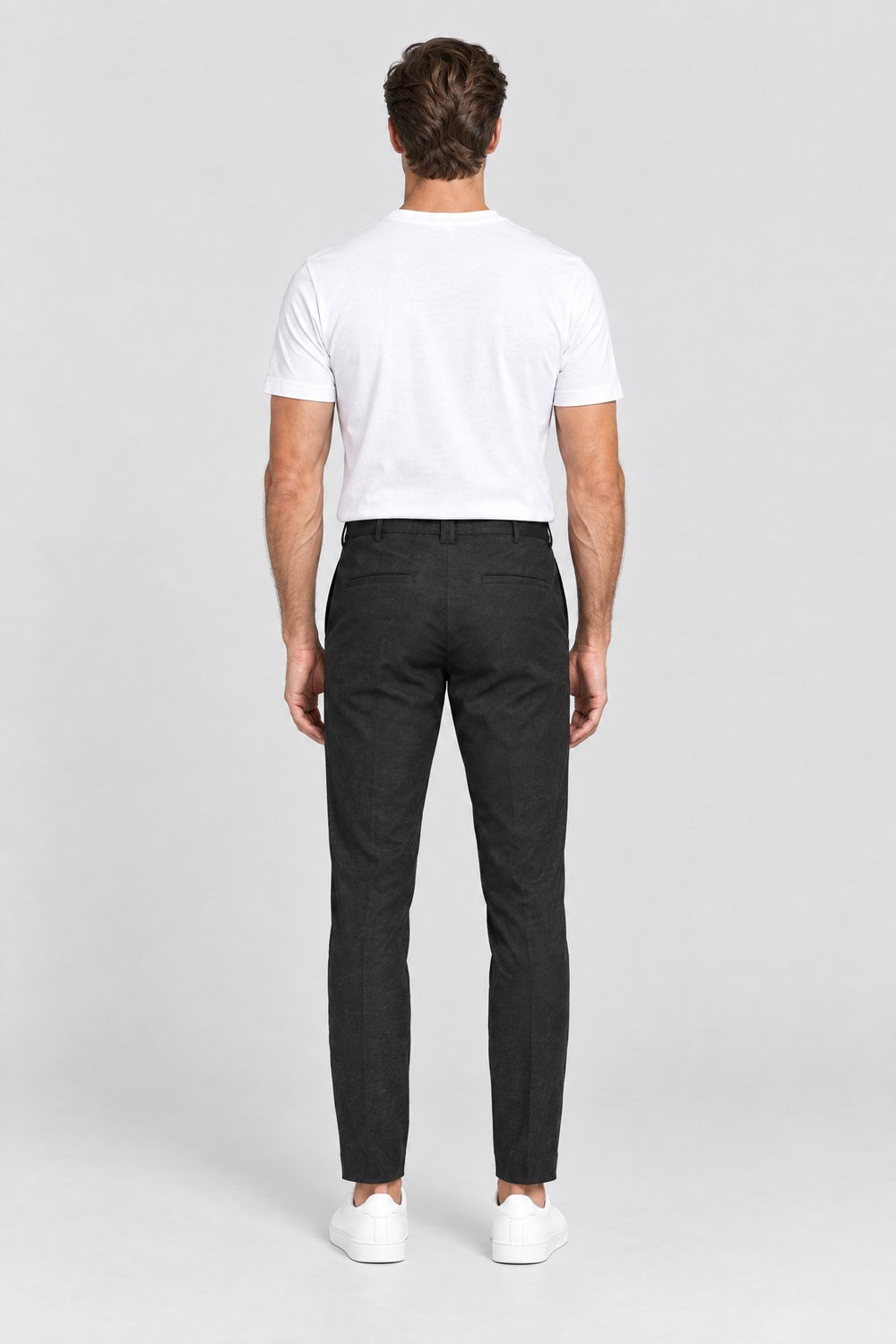 The Camden Tech Trouser in Black, back view