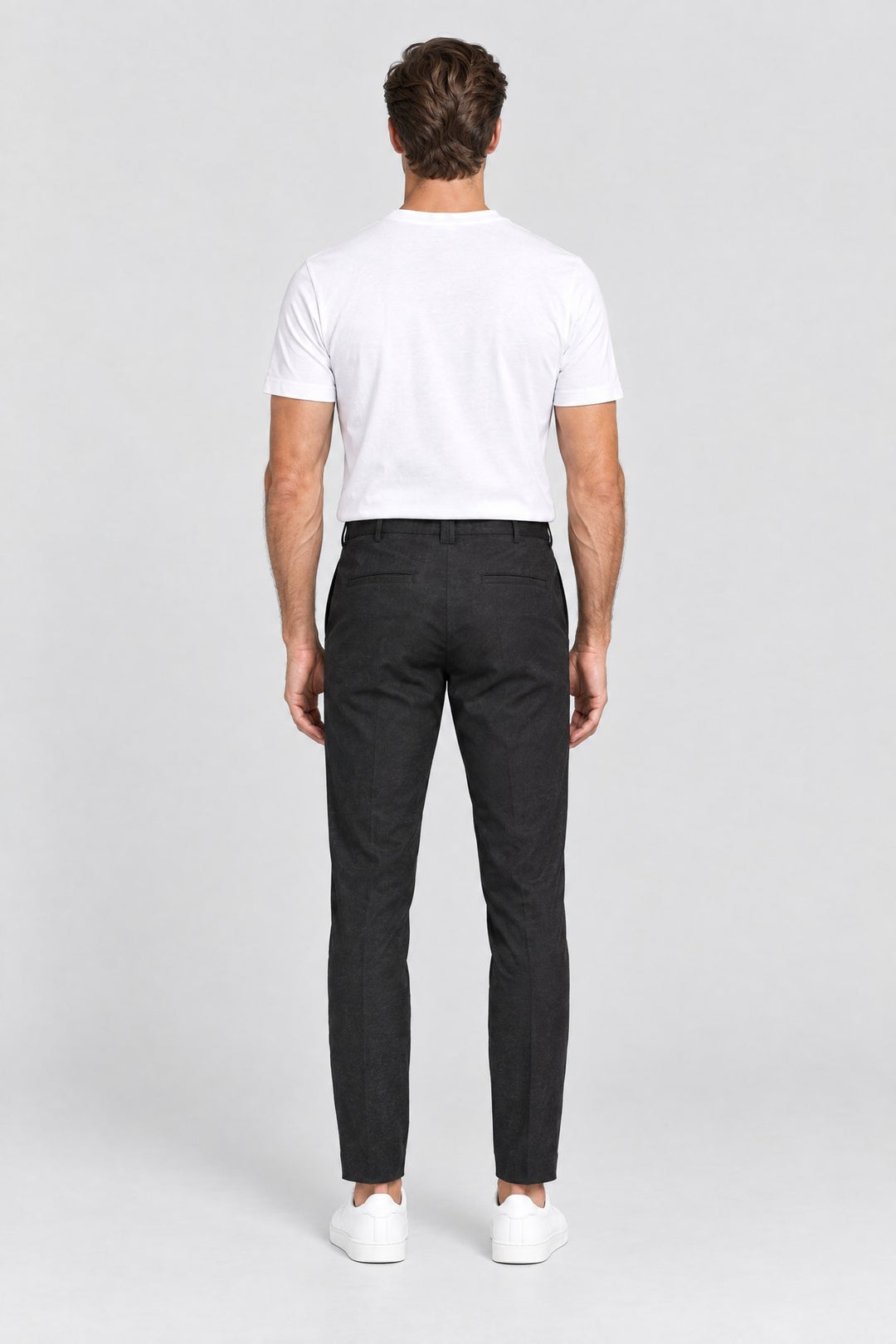 The Camden Tech Trouser in Black, back view