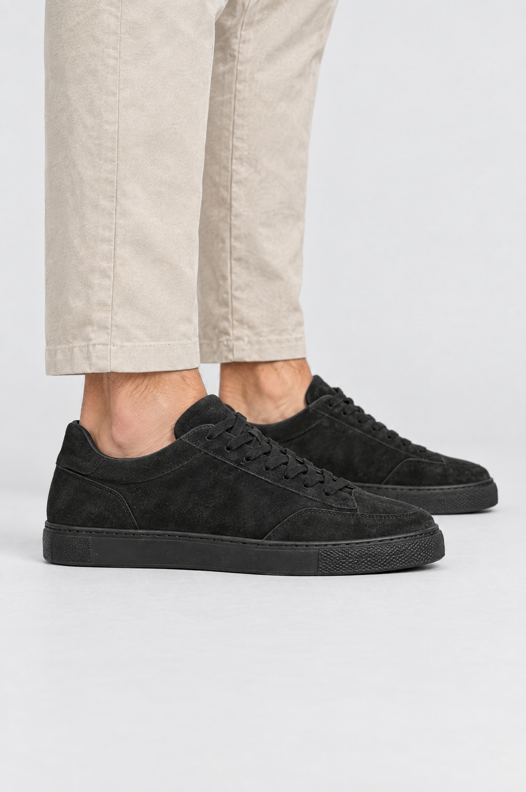 The Carnaby Trainer in Black, side view