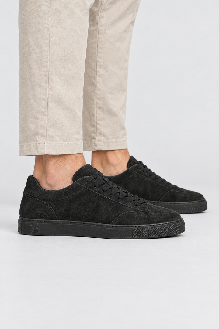 The Carnaby Trainer in Black, side view