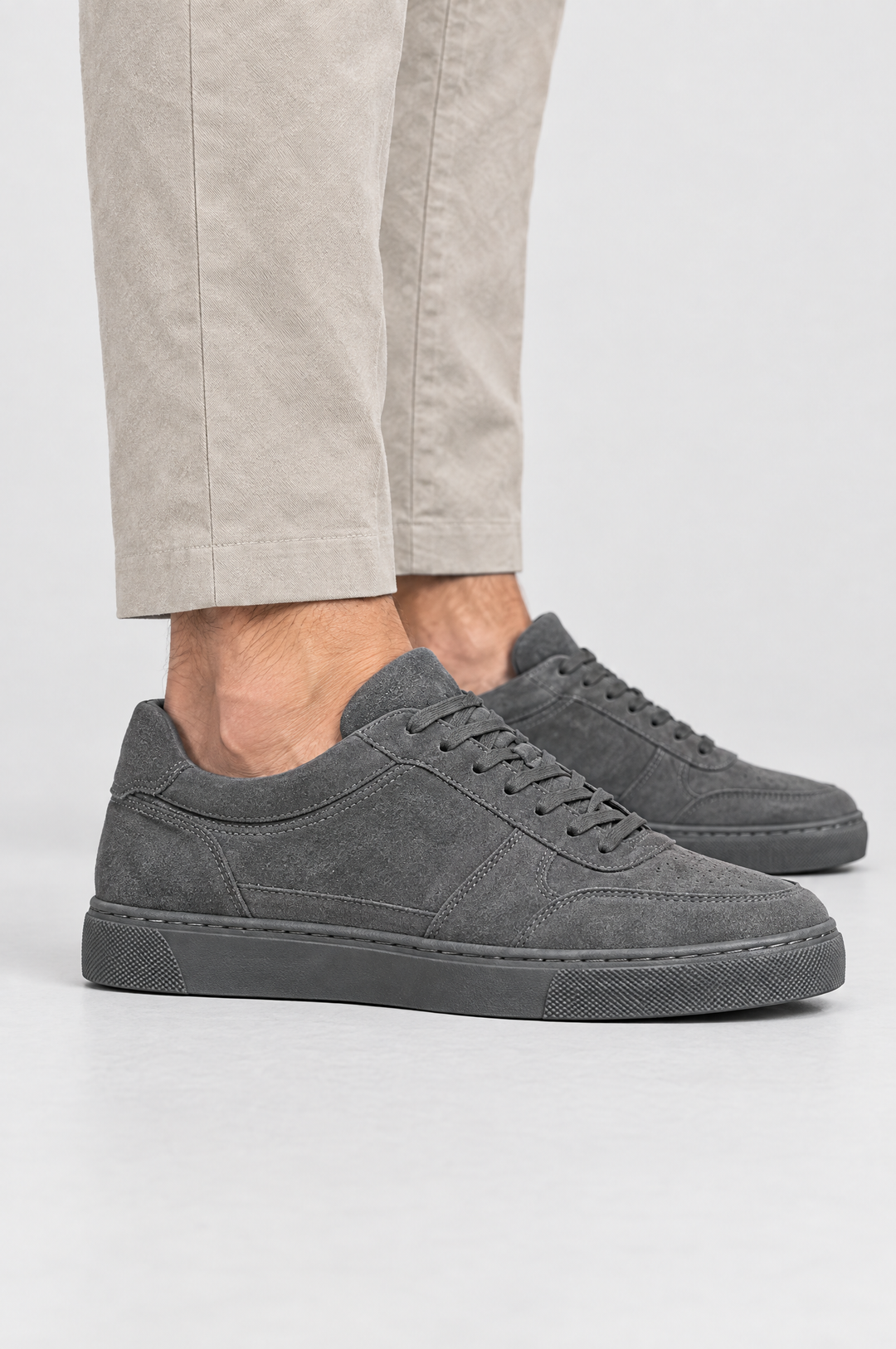 The Carnaby Trainer in Grey, side view