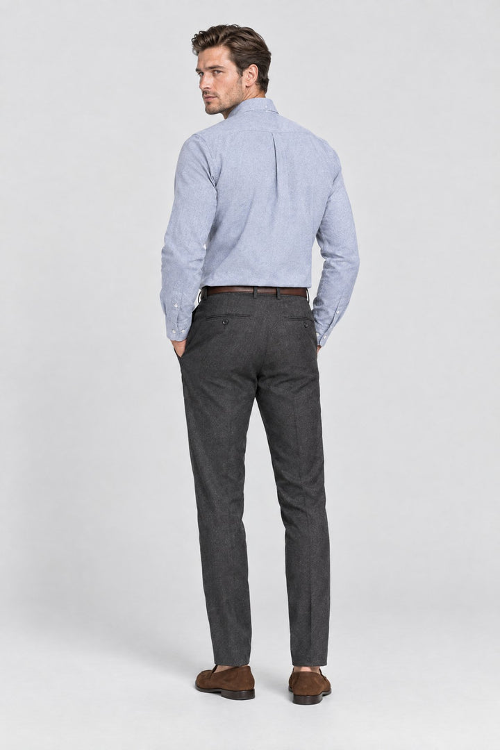 The Chelsea Oxford Shirt in Light Grey, back view