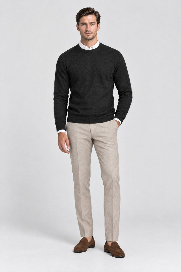 The Chiltern Crewneck in Black, full length