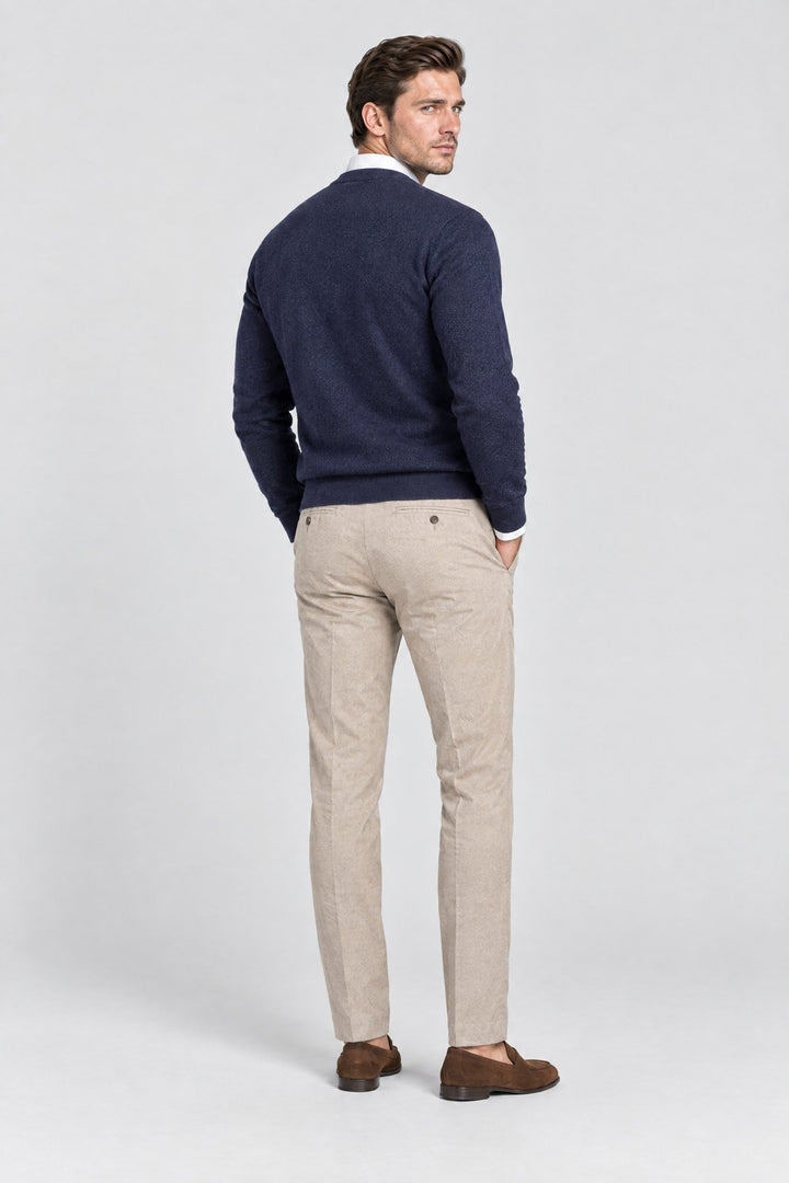 The Chiltern Crewneck in Navy, back view