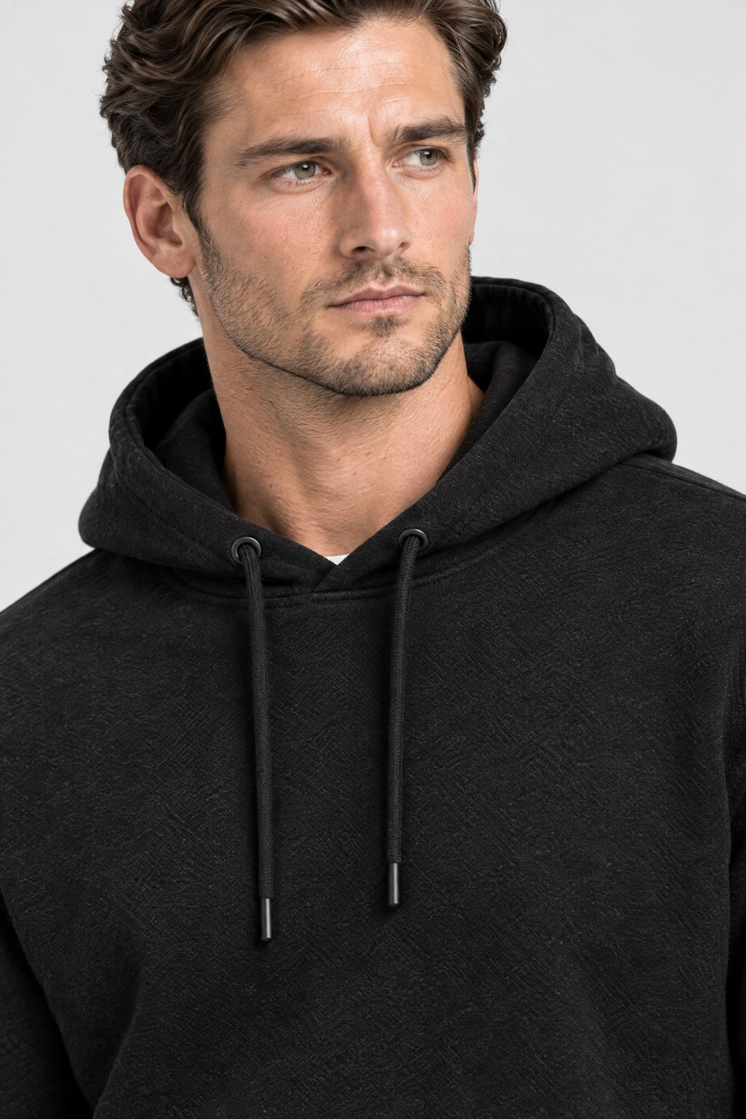The Clerkenwell Hoodie in Black, detail