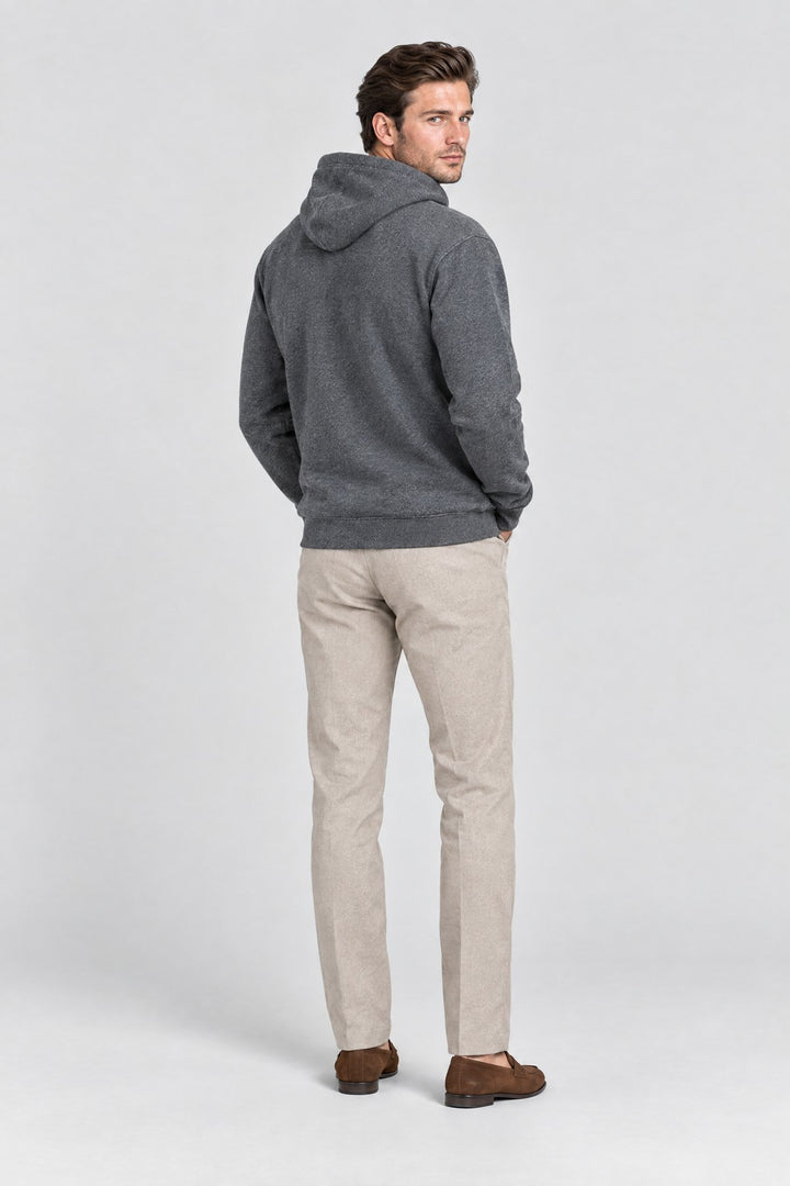 The Clerkenwell Hoodie in Charcoal, back view