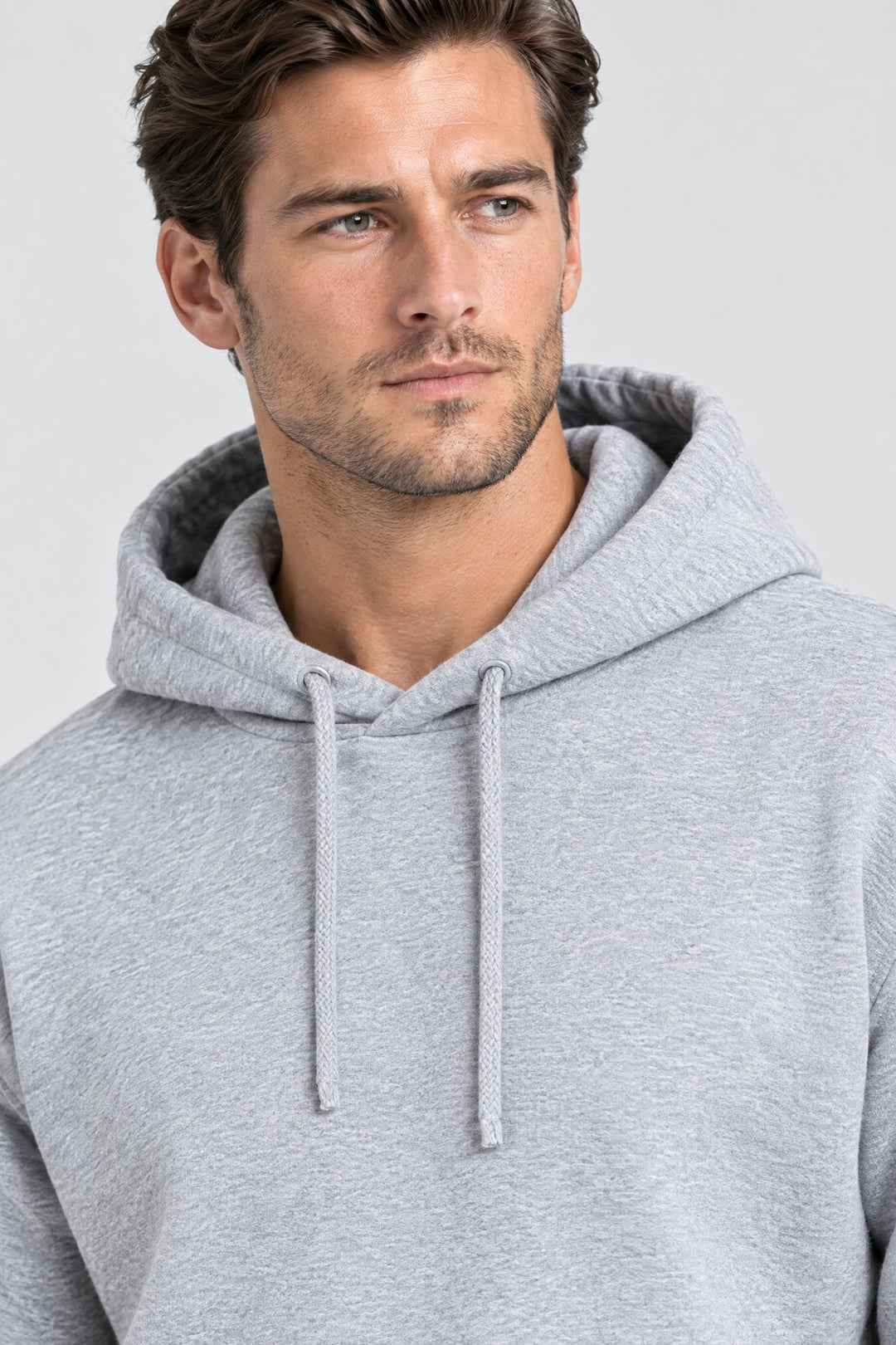 The Clerkenwell Hoodie in Grey Marl, detail