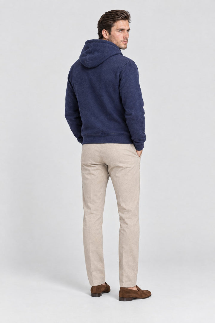 The Clerkenwell Hoodie in Navy, back view