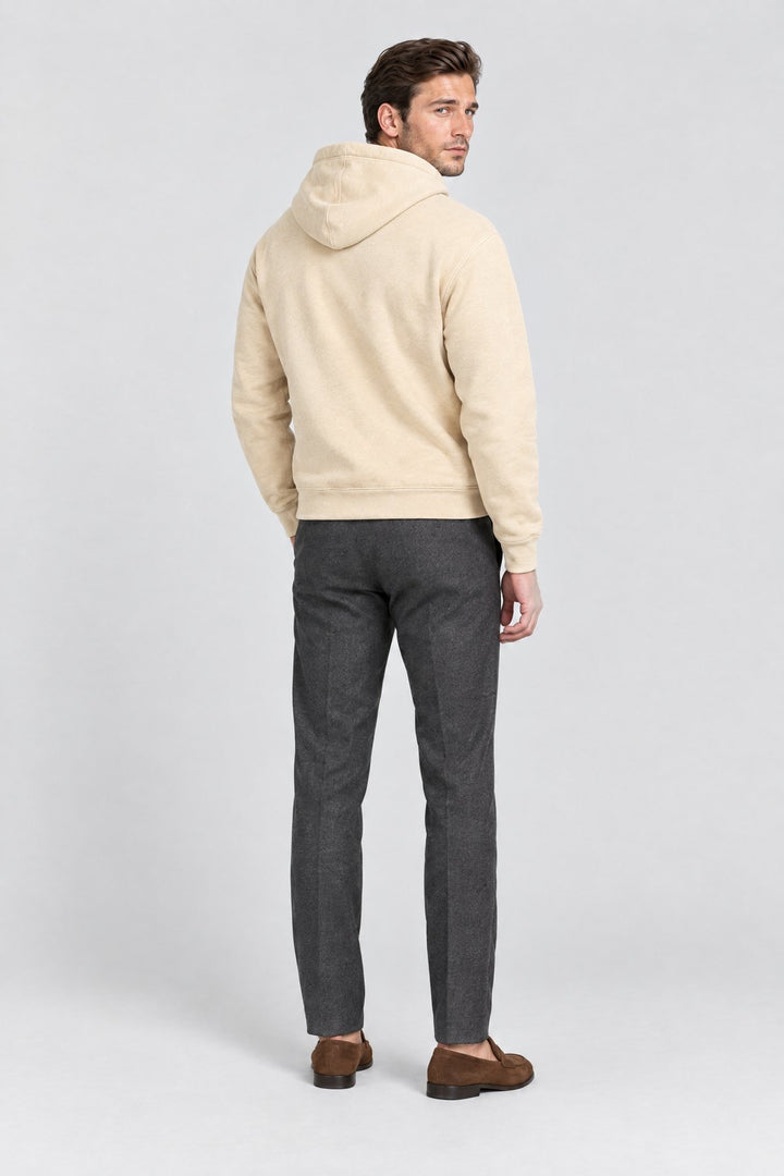 The Clerkenwell Hoodie in Sand, back view