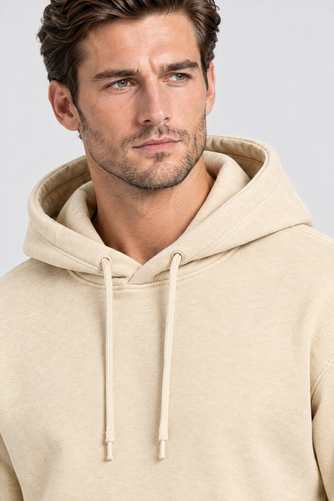 The Clerkenwell Hoodie in Sand, detail