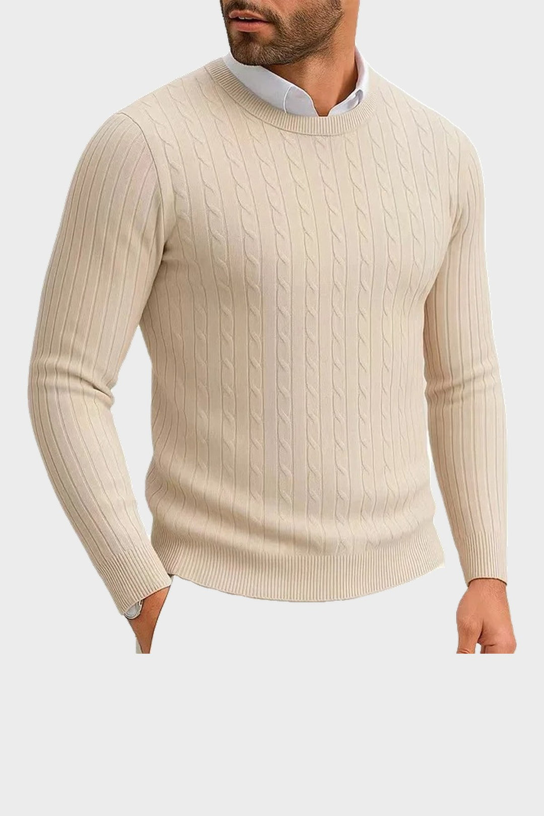 The Cotswold Cable Crewneck in Oat