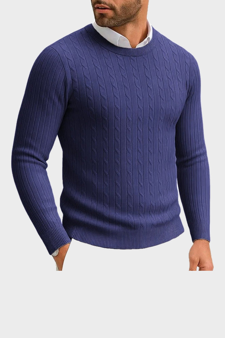 The Cotswold Cable Crewneck in Navy