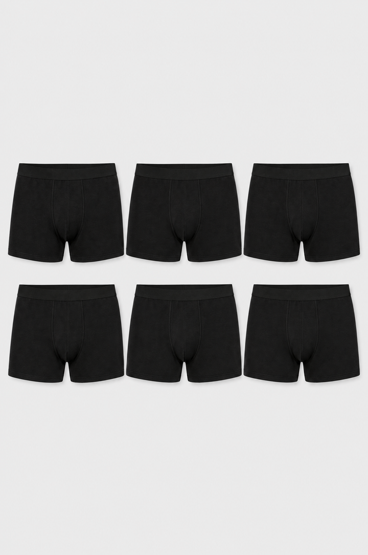 The Essential Boxer 6-Pack in Black, product shot