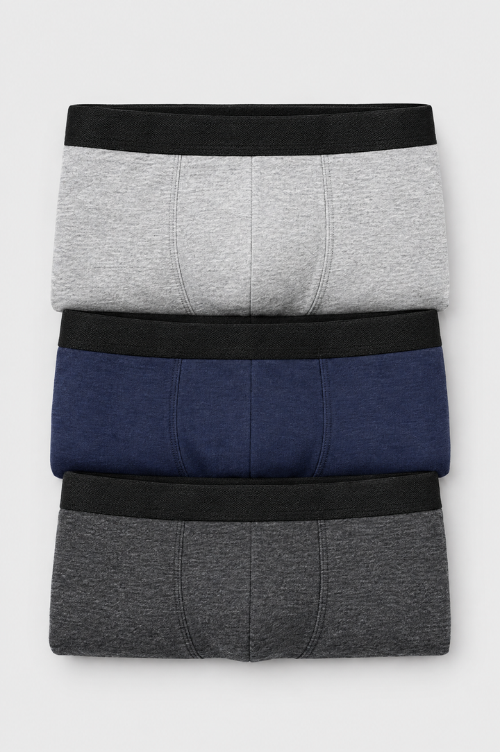 The Essential Boxer 6-Pack in Grey Mix, close-up detail