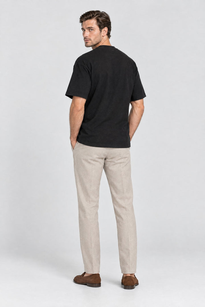 The Essential Heavyweight Tee in Black, back view