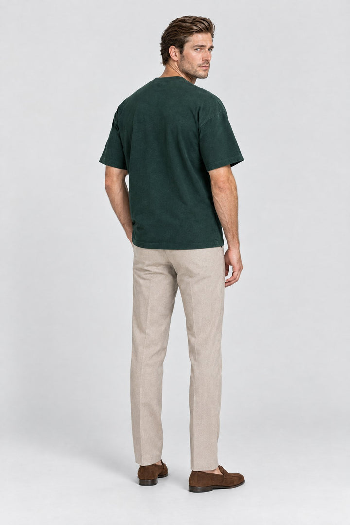 The Essential Heavyweight Tee in Forest, back view