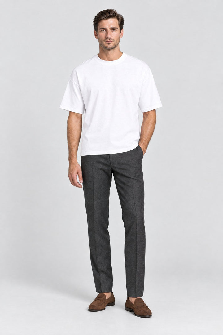 The Essential Heavyweight Tee in White, full length