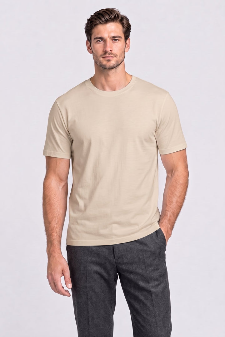 The Everyday Cotton Tee in Sand – men&
