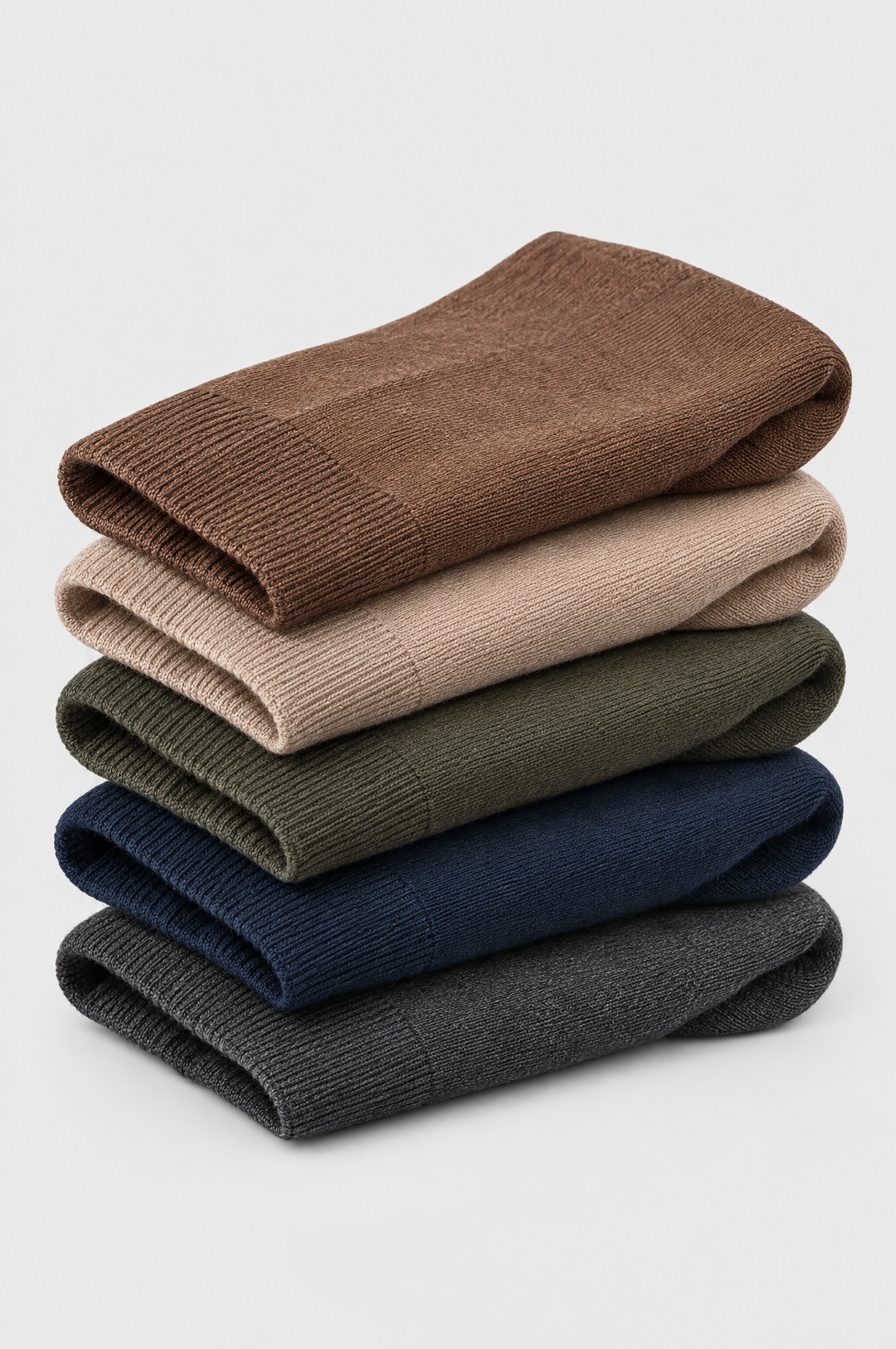 The Everyday Crew Socks 5-Pack in Earth Mix, close-up detail