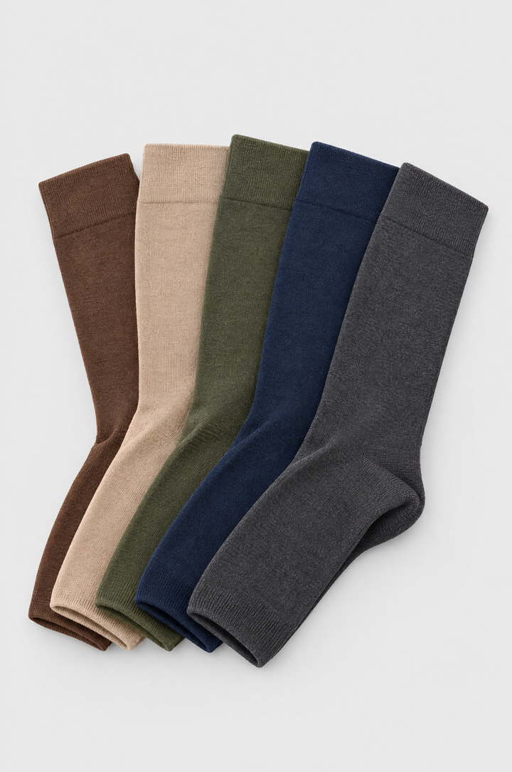 The Everyday Crew Socks 5-Pack in Earth Mix, product shot