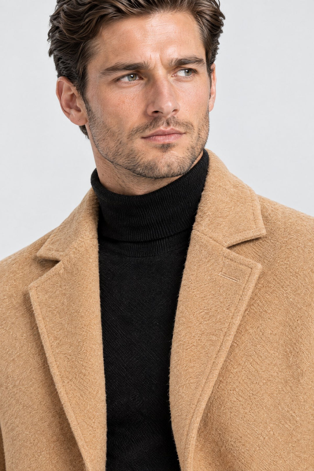 The Hampstead Overcoat in Camel, detail